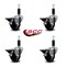 Service Caster 3'' Hard Rubber Swivel 1-1/8'' Expanding Stem Caster Set with Brake, 4PK SCC-EX20S314-HRS-PLB-118-4 - alternate 2